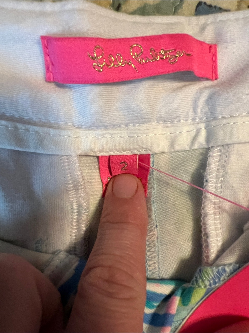 Lilly Pulitzer Scalloped Hem Tropical Print Shorts in Blue, Green, Pink - Picture 5 of 10